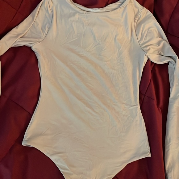 PUMIEYWomen's Crew Neck Long Sleeve Bodysuit Nude size XS - Picture 10 of 10